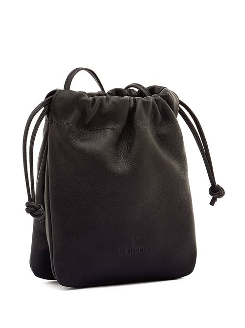 Women's bucket bag in black leather Il BISONTE | BBU030PV0048BK155